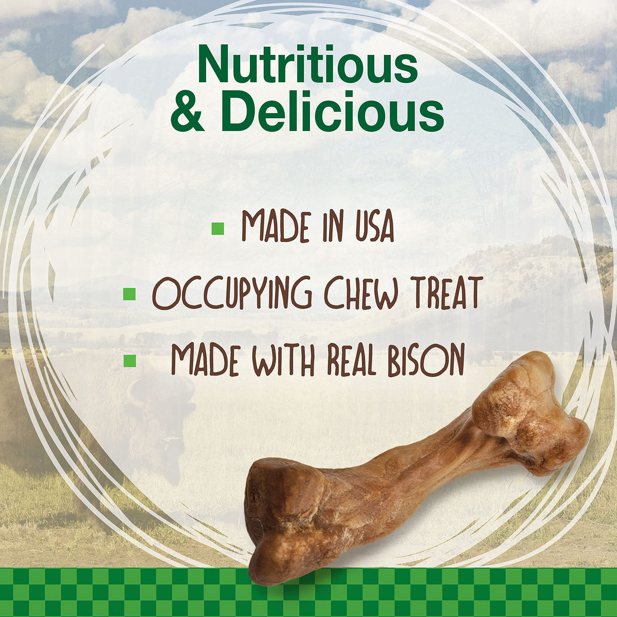 Bison Flavor Medium Dog Treats 2 Count W528264