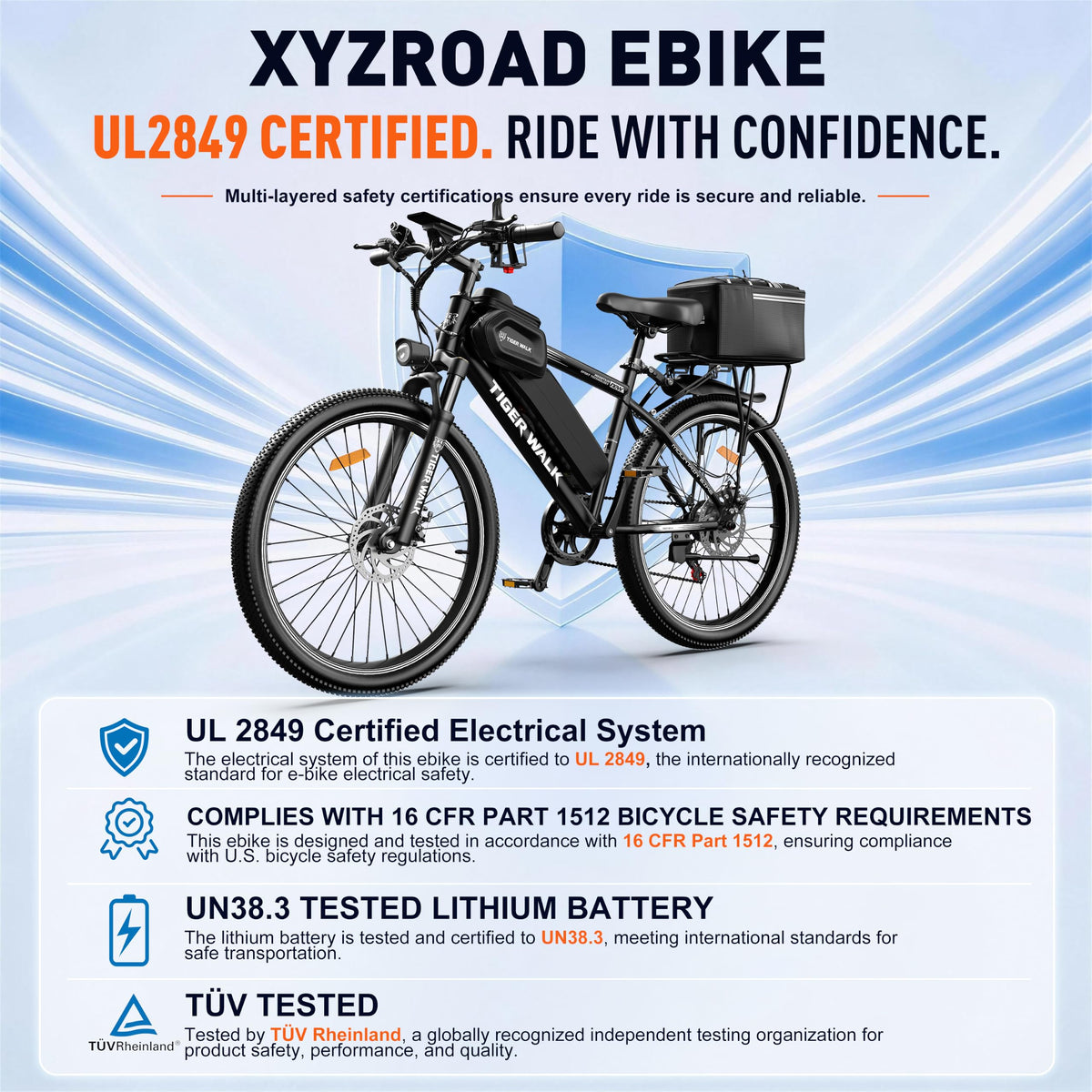 26" All-Terrain Electric Bike, 48V 10Ah Removable Battery, 7-Speed G645675