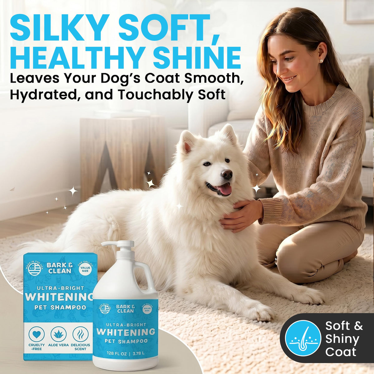 Whitening Dog Shampoo with Pump, 1 Gallon Aloe Coconut S7759