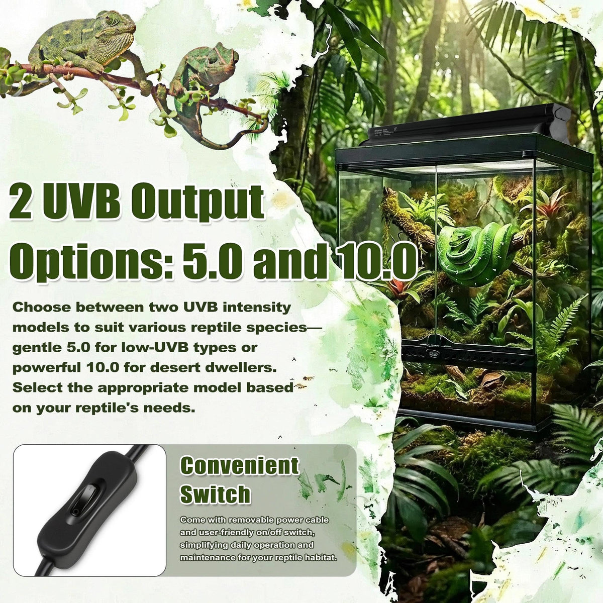 22.6" 14W 5.0 UVB Reptile Light Kit J8190