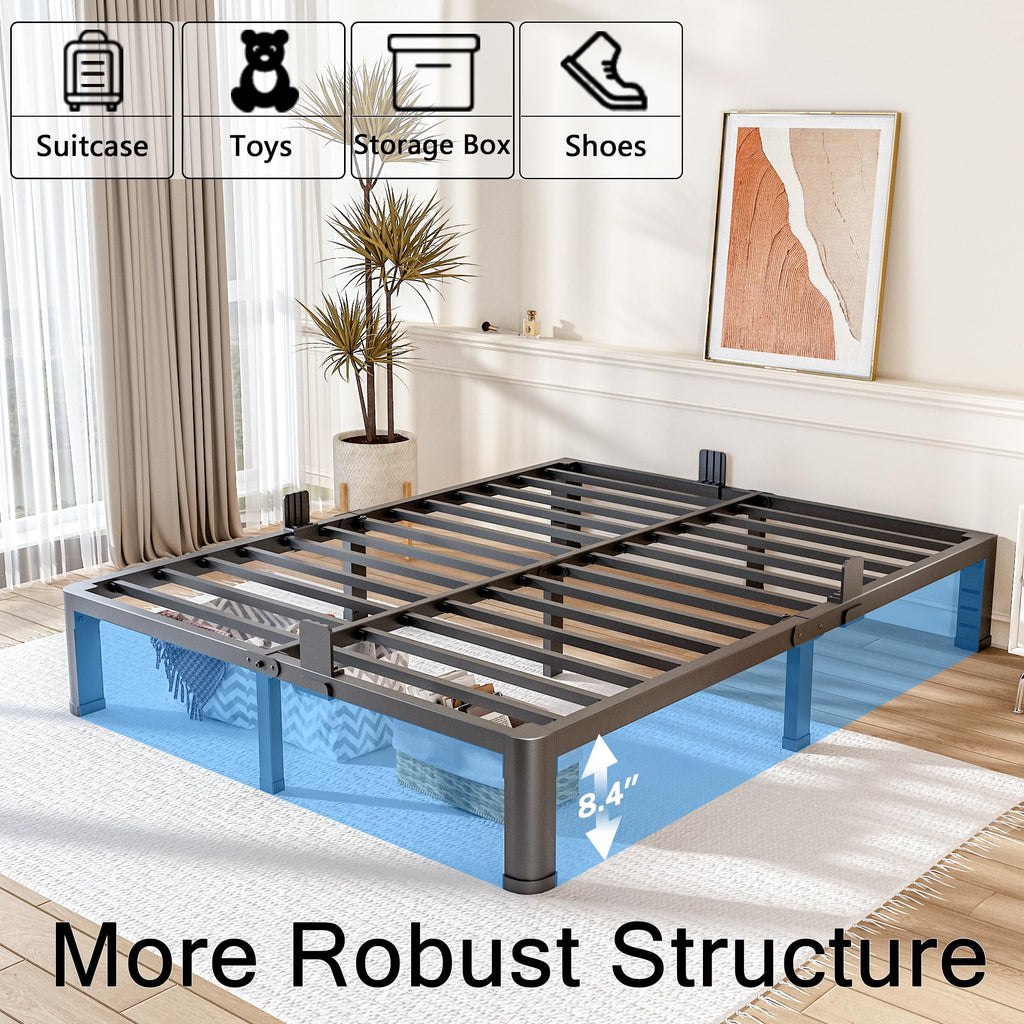 10 Inch Queen Metal Bed Frame with Headboard Z654