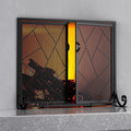 Hinged Fireplace Screen Iron Frame Fire Guard R433911